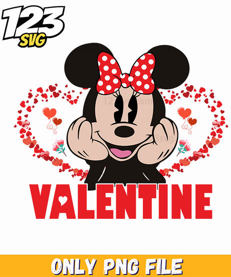 Minnie Valentine Typography Png, Minnie Valentine Png, Valentine Typography Png - 123SVG Store