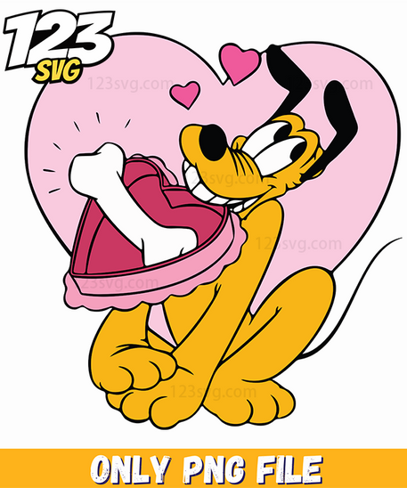 Pluto Valentine Day PNG, valentine day pluto png, pluto valentine day clipart - 123SVG Store