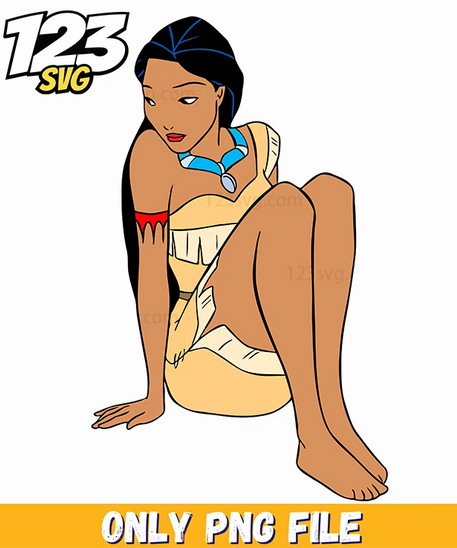 Pocahontas Calm Sitting PNG, kpop cartoon png, demon hunters png - 123SVG Store