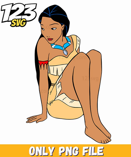 Pocahontas Calm Sitting PNG, kpop cartoon png, demon hunters png - 123SVG Store
