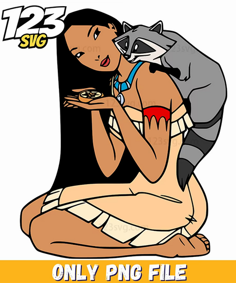 Pocahontas Hugging Meeko PNG, kpop band manhwa png, korean cartoon png - 123SVG Store