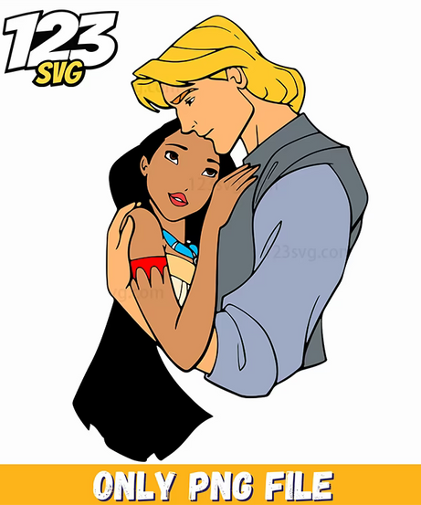 Pocahontas Romantic Hug PNG, valentine pizza love, valentine pizza and love - 123SVG Store