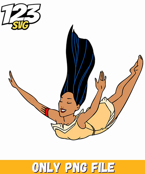 Pocahontas Sitting Side PNG, korean cartoon png, modern vibes boys png - 123SVG Store