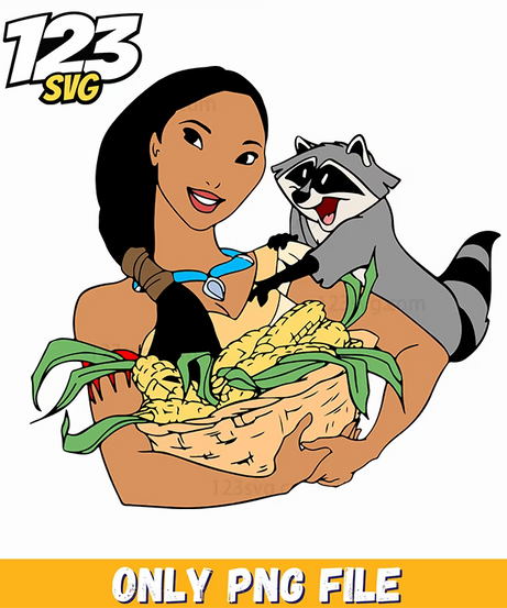 Pocahontas with Meeko PNG, kpop cartoon png, korean cartoons png - 123SVG Store