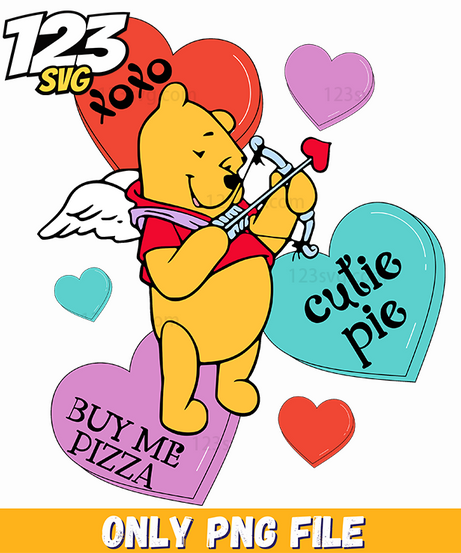 Pooh Bear Valentine Png, pooh bear valentine day, pooh bear valentine clipart - 123SVG Store