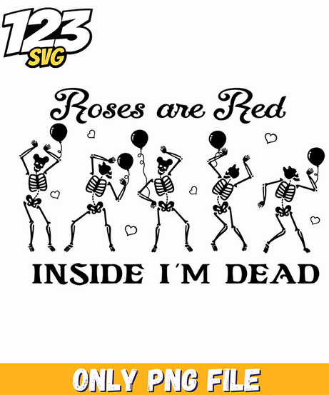 Roses Are Red Skeleton Valentine PNG, skeleton valentine roses are red, red roses skeleton valentine - 123SVG Store