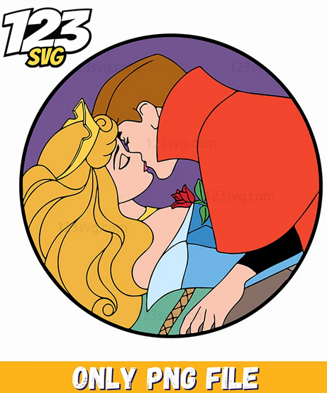 Sleeping Beauty Kiss Scene PNG, korean cartoon png, modern vibes boys png - 123SVG Store