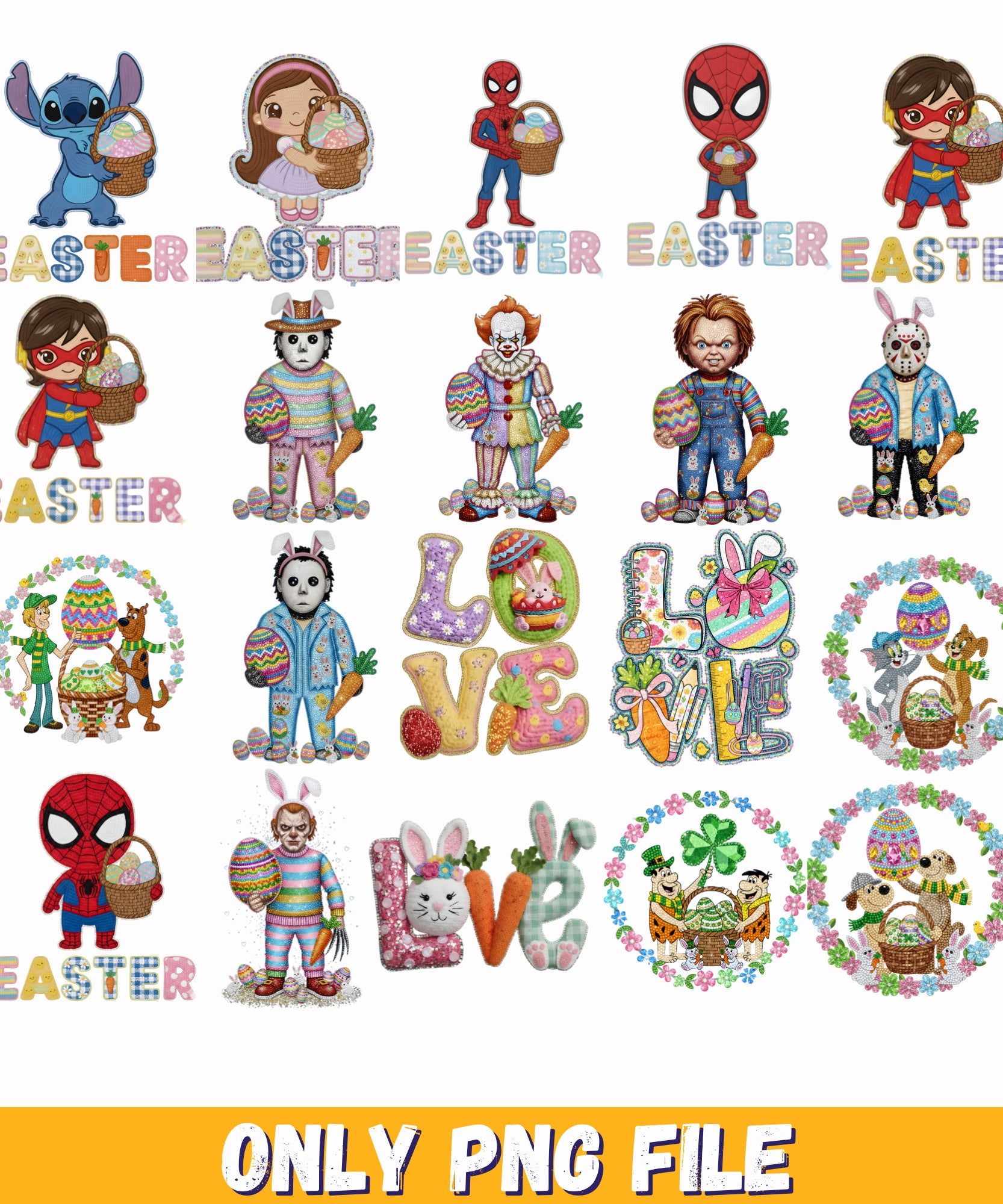 + 20 PNG Bundle Spiderman easter basket, spiderman easter egg, easter png transparent
