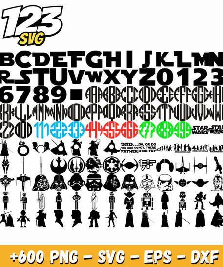 Star Wars SVG Bundle for Cricut, Shirts & Sublimation Crafts