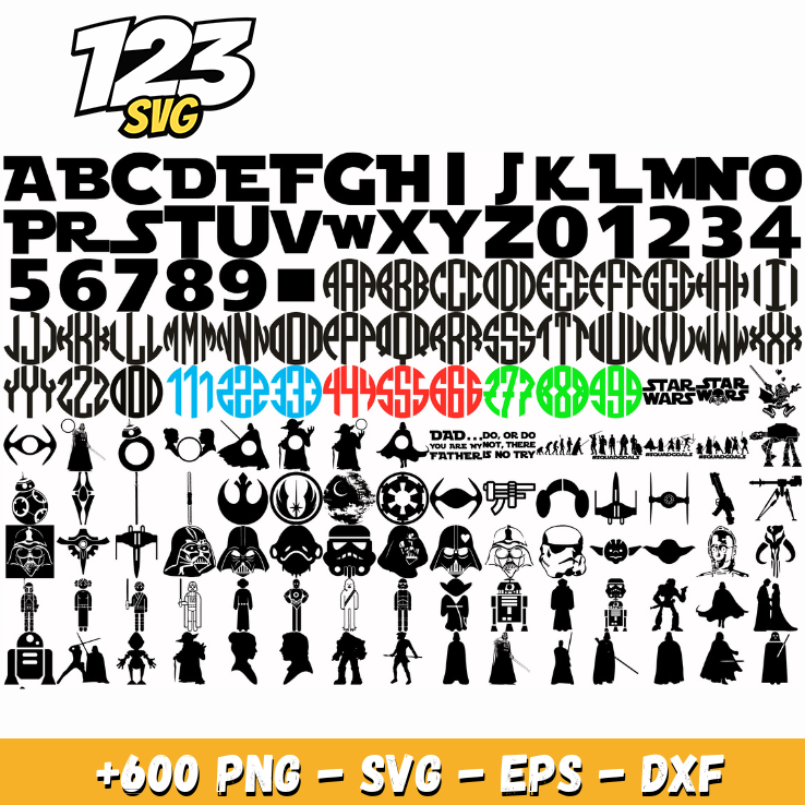 Star Wars SVG Bundle for Cricut, Shirts & Sublimation Crafts