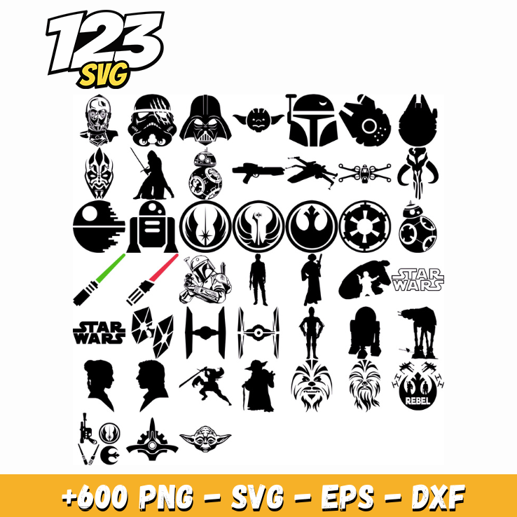 Star Wars SVG Bundle for Cricut, Shirts & Sublimation Crafts