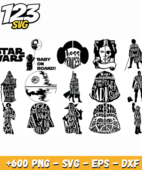 Star Wars SVG Bundle for Cricut, Shirts & Sublimation Crafts