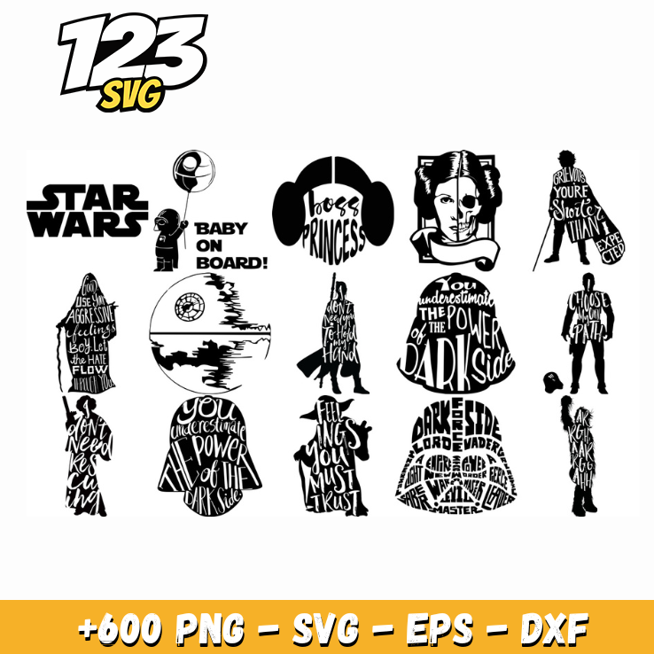 Star Wars SVG Bundle for Cricut, Shirts & Sublimation Crafts