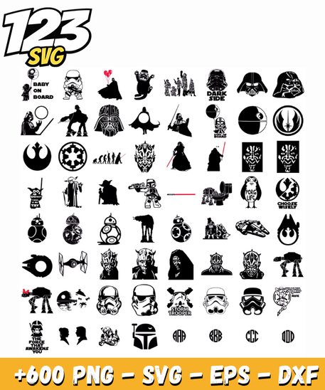 Star Wars SVG Bundle for Cricut, Shirts & Sublimation Crafts
