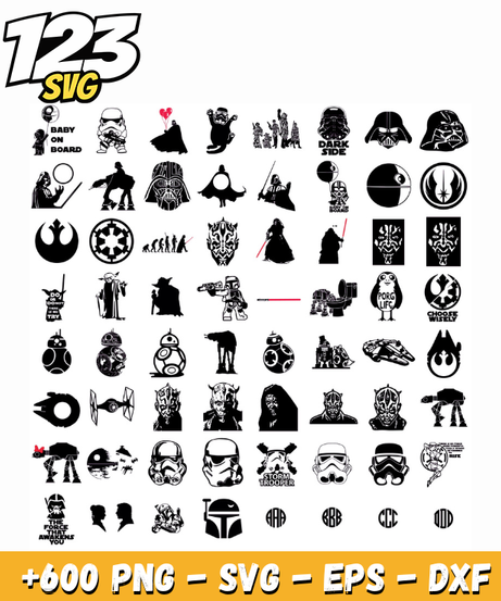 Star Wars SVG Bundle for Cricut, Shirts & Sublimation Crafts