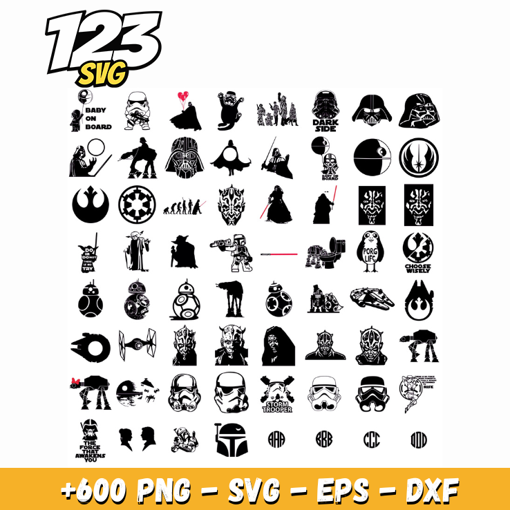 Star Wars SVG Bundle for Cricut, Shirts & Sublimation Crafts