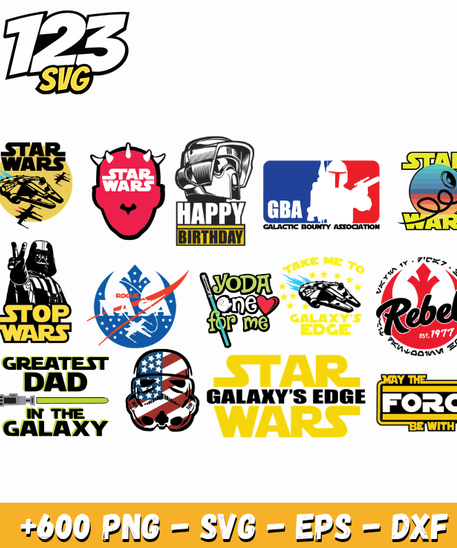 Star Wars SVG Bundle for Cricut, Shirts & Sublimation Crafts