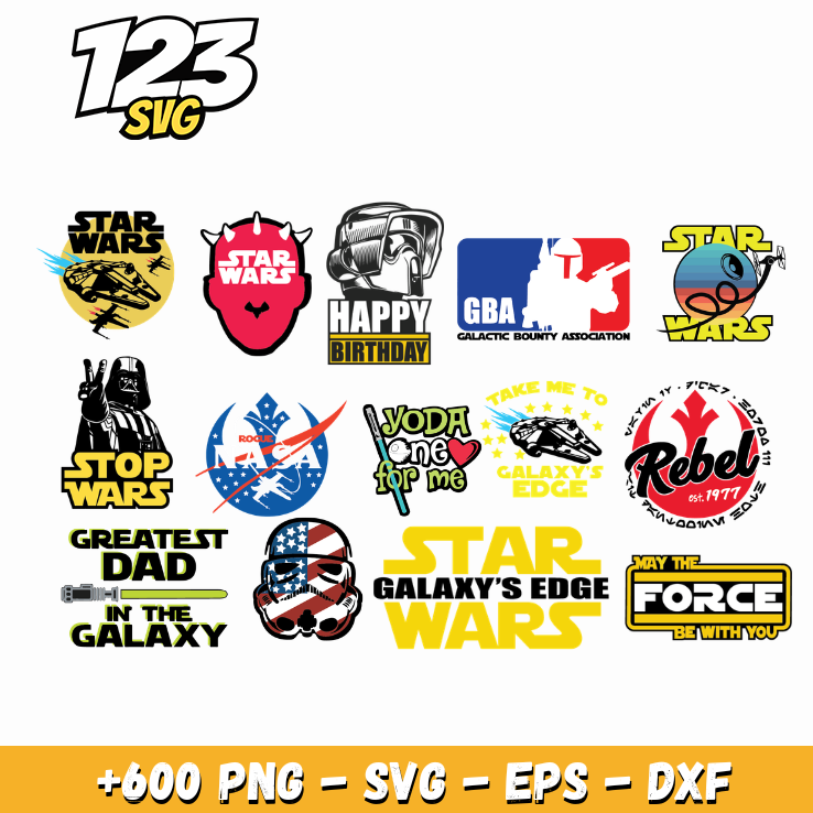 Star Wars SVG Bundle for Cricut, Shirts & Sublimation Crafts