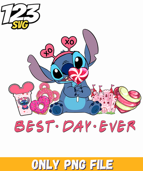 Stitch Best Day Ever PNG, stitch best day ever clipart, stitch best day ever images - 123SVG Store
