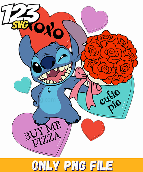 Stitch Valentine Love PNG, stitch valentine png, valentine stitch clip art - 123SVG Store