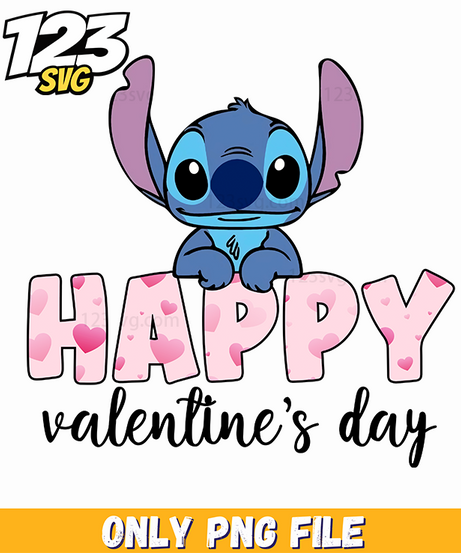 Stitch Valentine Love, valentine stitch heart, stitch valentine day - 123SVG Store