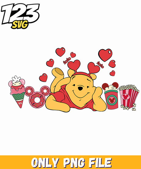 Winnie The Pooh Valentine Friends Png, valentines friends png, pooh bear valentine friends - 123SVG Store