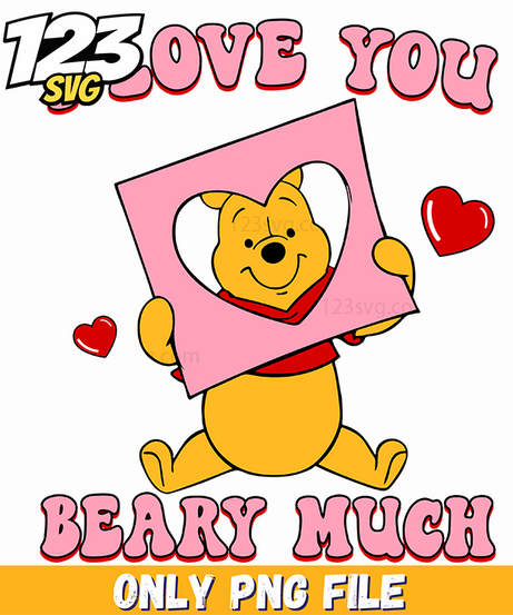 Winnie The Pooh Valentine PNG, valentine pooh clipart, pooh bear valentine day - 123SVG Store