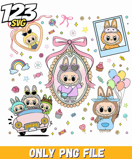 aesthetic labubu collage png, labubu collage aesthetic, labubu png collage aesthetic - 123SVG Store