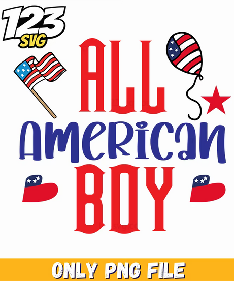 all american boy flag balloon us maps png, vintage us maps print, us map print with state flags - 123SVG Store