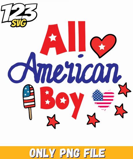all american boy stars hearts popsicle png, boy stars hearts popsicle, american boy stars popsicle - 123SVG Store