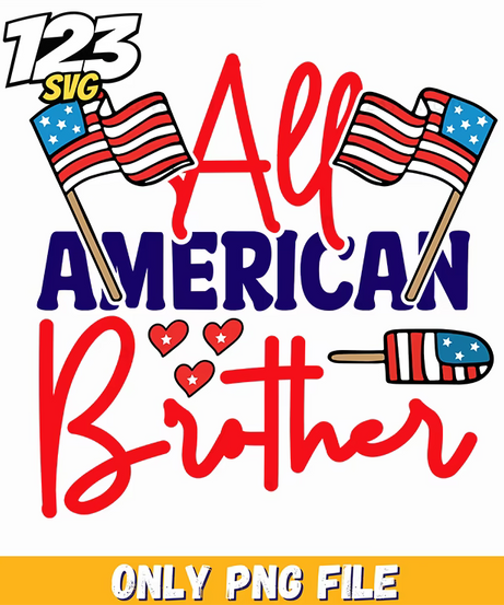 all american brother flags popsicle png, brother american flags popsicles, american brother popsicle flags - 123SVG Store