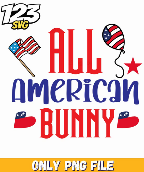 all american bunny flag balloon star us maps png, us flag balloon, us stars and stripes balloon - 123SVG Store
