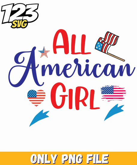 all american girl heart flags ribbon png, all american girl heart flag, american girl heart flags - 123SVG Store