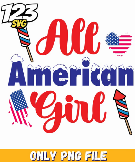 all american girl rockets heart flag png, american girl rockets heart flag, girl rockets heart flag - 123SVG Store