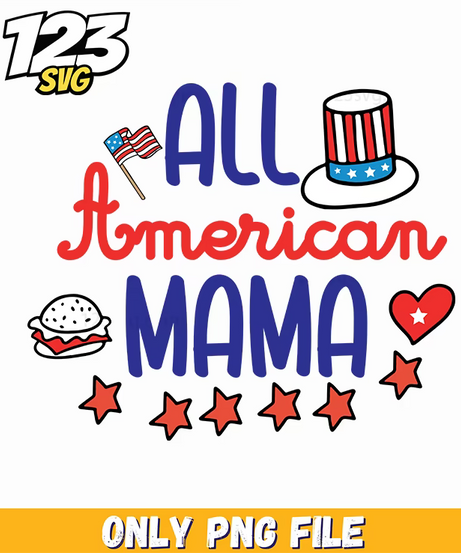 all american mama uncle sam hat flag hamburger hearts stars png, american flag hat uncle sam, all american uncle sam hat png - 123SVG Store