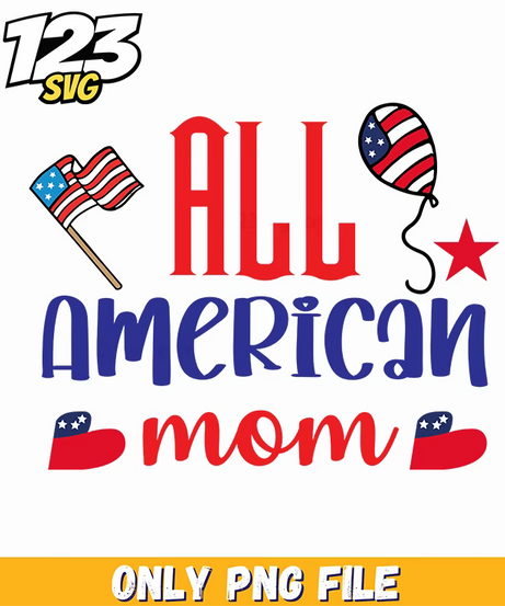 all american mom flag balloon us maps png, patriotic mom us map balloon, us map patriotic balloon decoration - 123SVG Store
