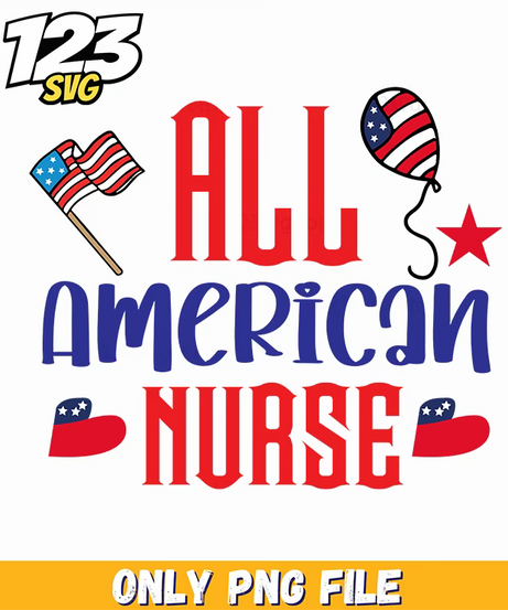 all american nurse flag balloon us maps png 2, patriotic nurse us flag balloon, us map balloon decoration - 123SVG Store
