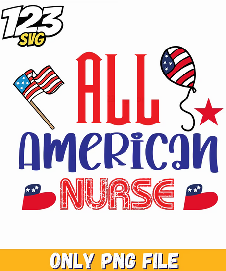 all american nurse flag balloon us maps png, nurse flag balloon us maps, us map balloon flag decorations - 123SVG Store