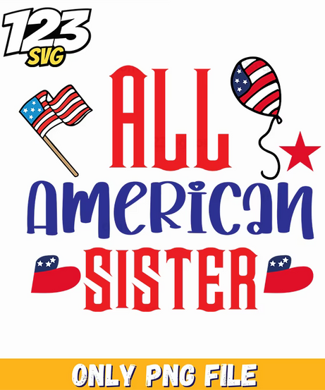 all american sister flag balloon star us maps png, us map balloon decorations, american flag balloon decorations - 123SVG Store