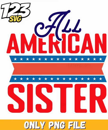 all american sister ribbon png, american ribbon sister, sister ribbon american - 123SVG Store