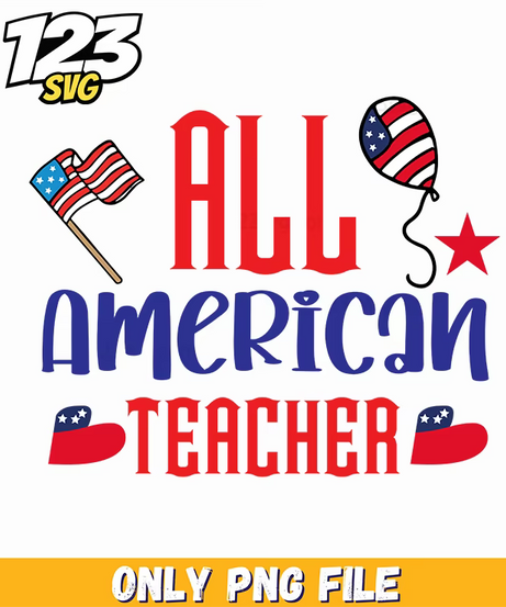 all american teacher flag balloon us maps png, patriotic teacher decorations us map, american flag classroom decorations us map - 123SVG Store