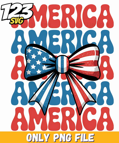 america flag pattern ribbon bow text png, america flag pattern, ribbon bow png - 123SVG Store