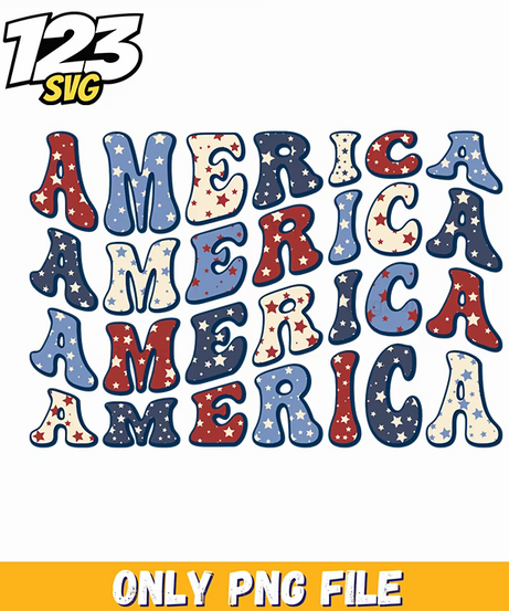 america groovy mixed pattern stacked png, korean cartoon png, modern vibes boys png - 123SVG Store