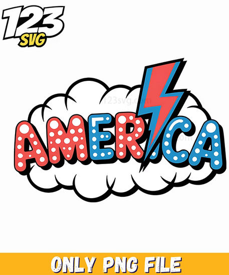 america lightning bolt retro cloud png, retro kpop png, kpop bands cartoon png - 123SVG Store