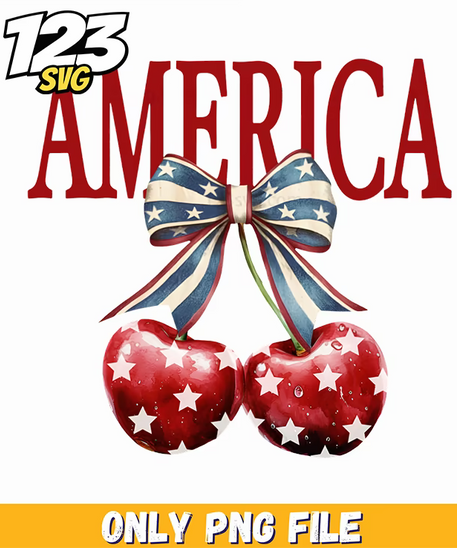 america patriotic cherry satin bow png, patriotic cherry satin bow, cherry satin bow png - 123SVG Store