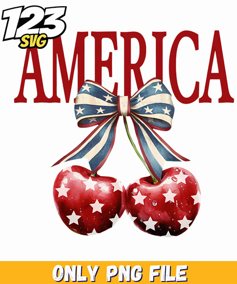 america patriotic cherry satin bow png, patriotic cherry satin bow, cherry satin bow png - 123SVG Store