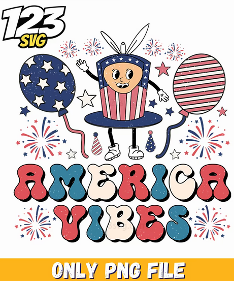 america vibes fireworks png, 4th of july design png, american fireworks png - 123SVG Store