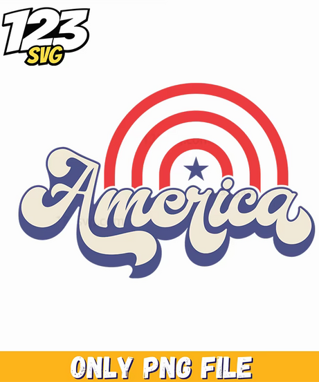 america vintage retro script rainbow png, 90s vibe retro distressed png, vintage retro distressed png - 123SVG Store