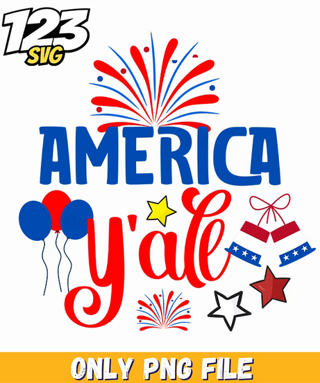 america yall fireworks png, 4th of july fireworks, fireworks america night - 123SVG Store