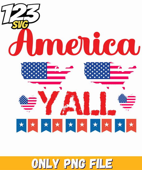 america yall us maps hearts bunting png, american flags bunting, stars and stripes bunting - 123SVG Store